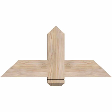 Ekena Millwork Eugene Smooth Timber Gable Bracket, Douglas Fir, 36"W x 16"H x 5 1/2"D x 5 1/2"F, 11/12 Pitch GBW036X16X0606EUG00SDF